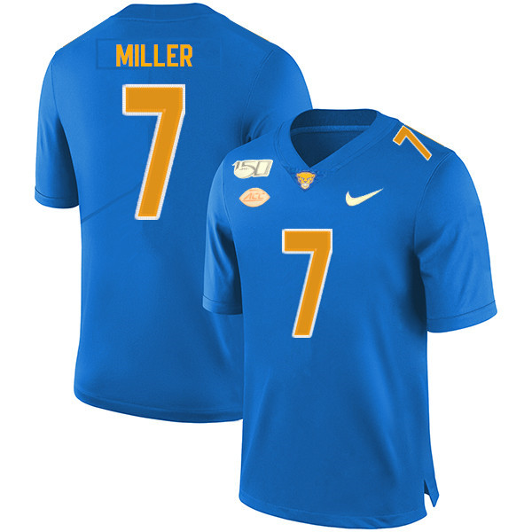 2019 Men #7 Henry Miller Pitt Panthers College Football Jerseys Sale-Royal